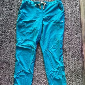 Figs - Teal Yola - skinny scrub pants - Large